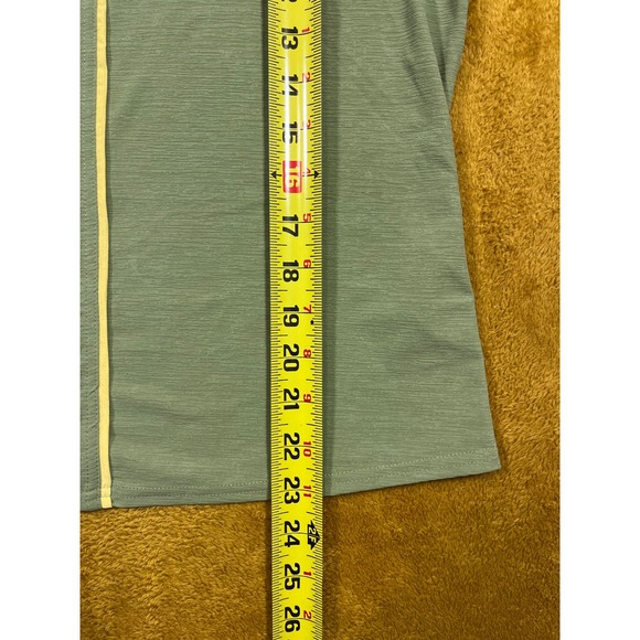 Jamie Sadock Men's Golf Polo Shirt Size M Short Sleeve Zip Neck Green Yellow - Picture 7 of 13